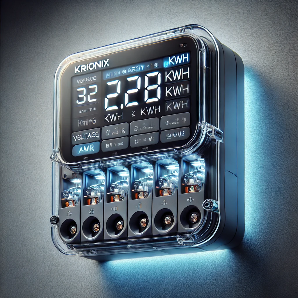 KRIONIX AMR retrofit unit clipped under existing meter